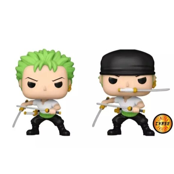 CHASE + Common  Funko Pops! :  One Piece Roronoa Zoro 1775 w/Protectors - Picture 1 of 4